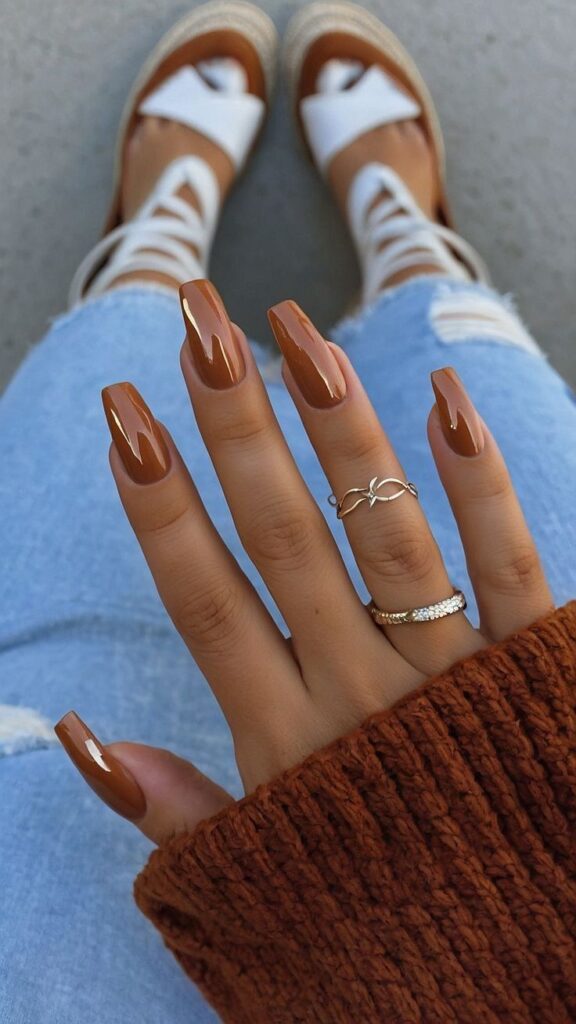 Caramel Brown Nails