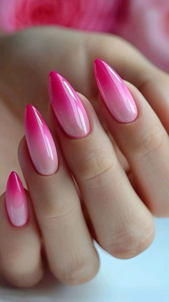 Pink Ombre Nails