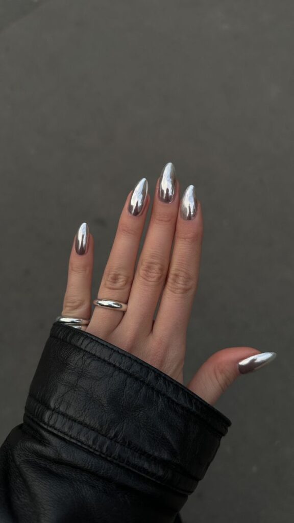 Silver Chrome Nails