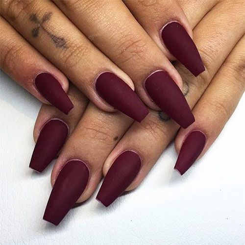 Matte Coffin Nails