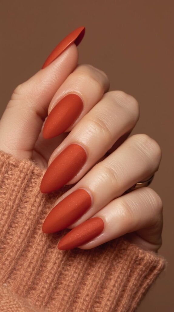 Matte Burnt Orange Nails