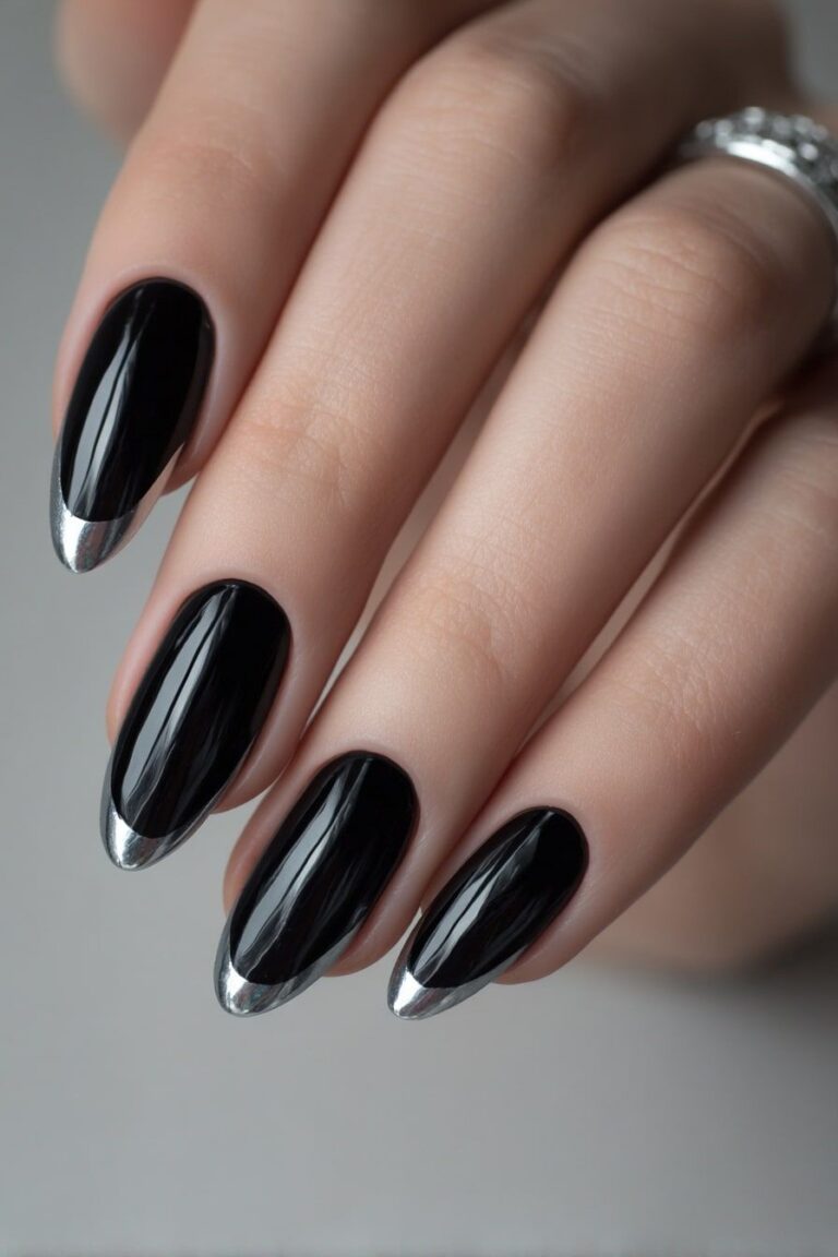 Black French Tip Nails