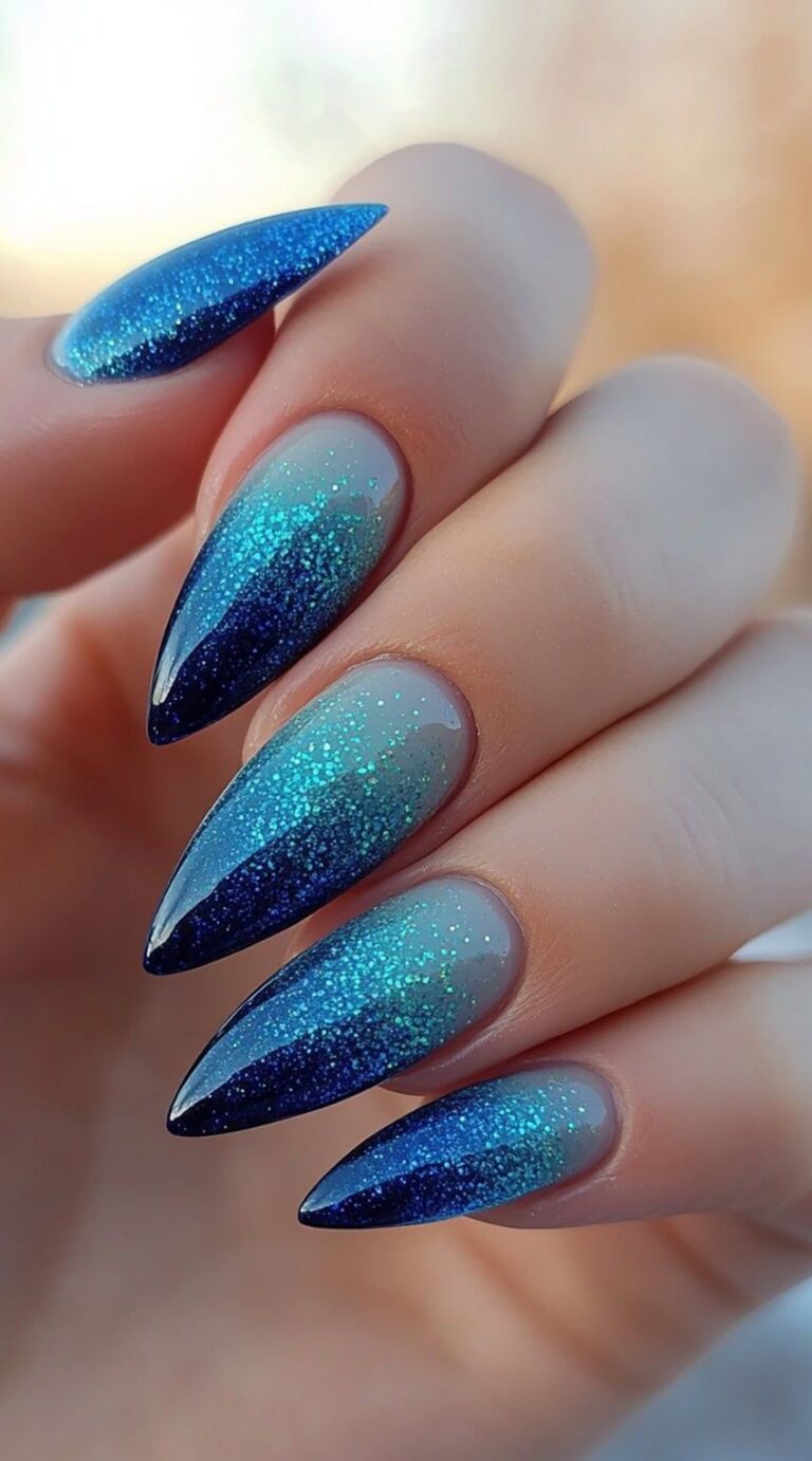 Blue Winter Nails