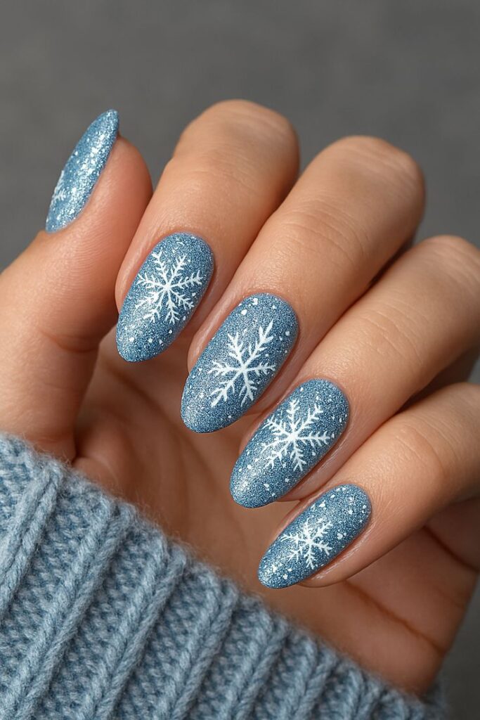 Snowflake Accent Nails