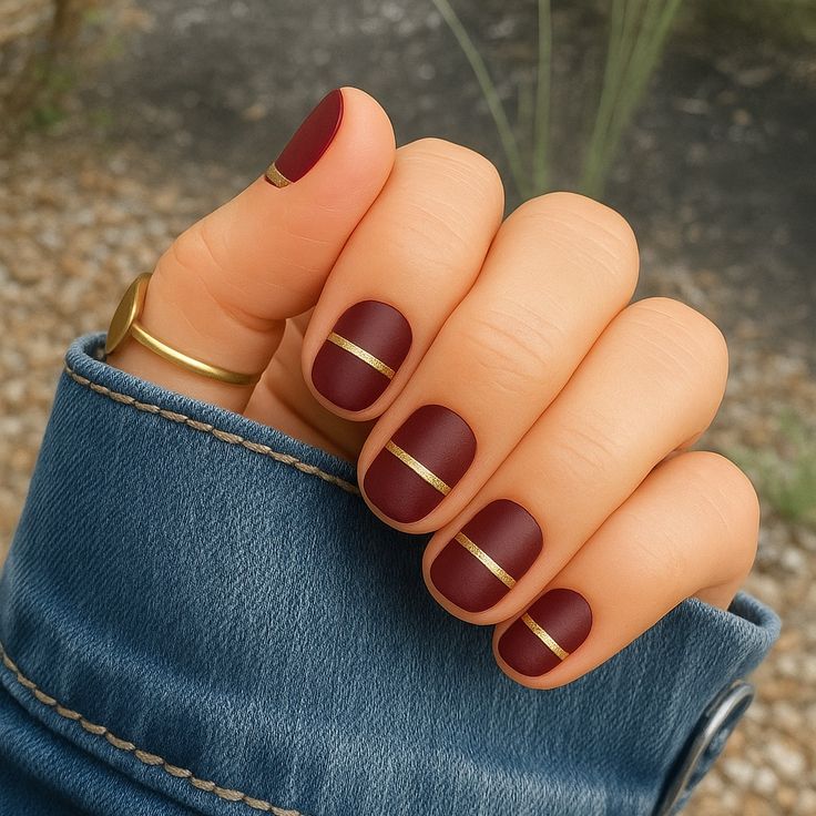 Burgundy with Rose Gold Stripes