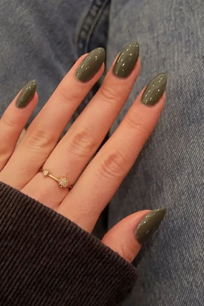 Olive Green Nails