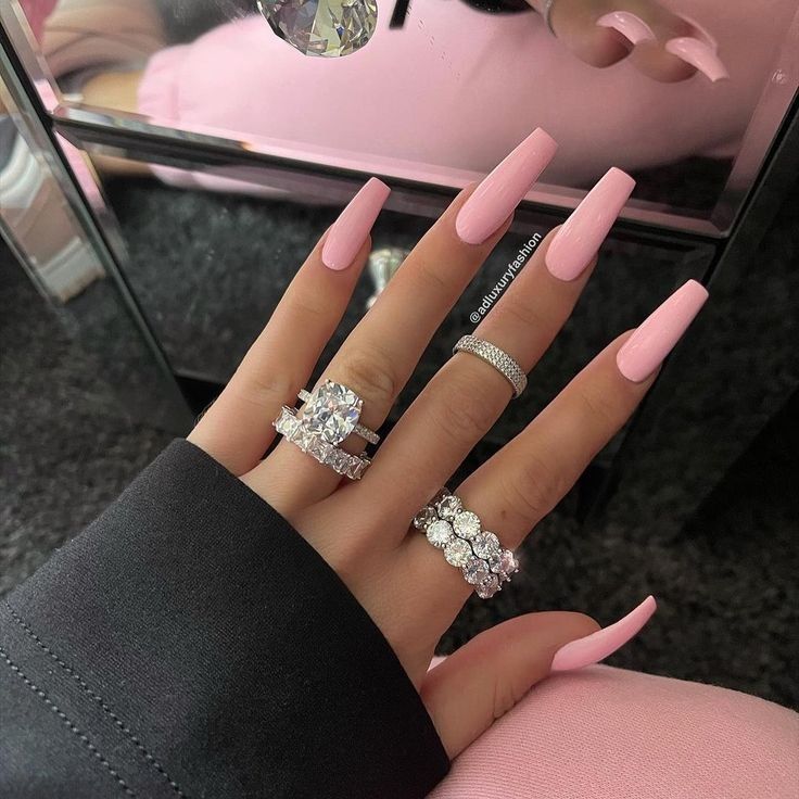Baby Pink Coffin Nails