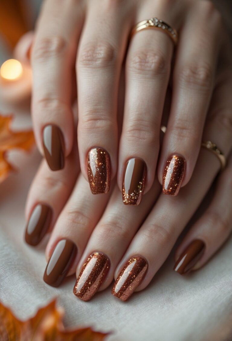 Short Thanksgiving Nails That Make Your Feast Day Stylish