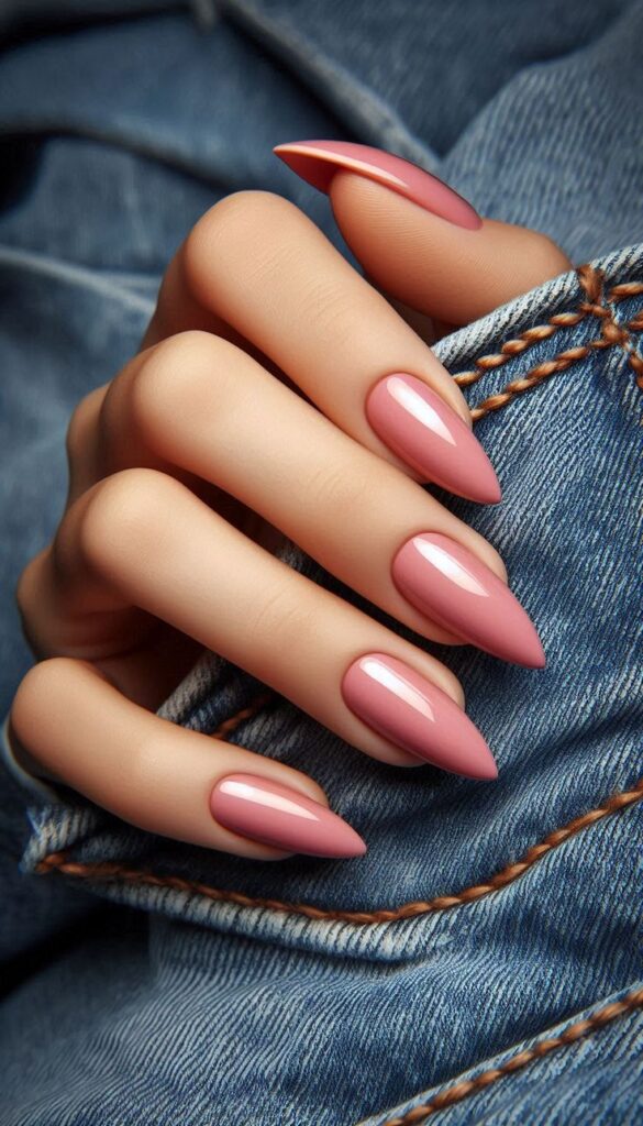 Matte Dusty Pink Nails