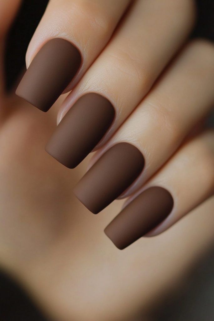 Matte Brown Nails