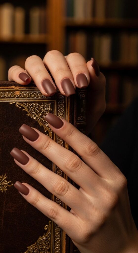Matte Mocha Nails