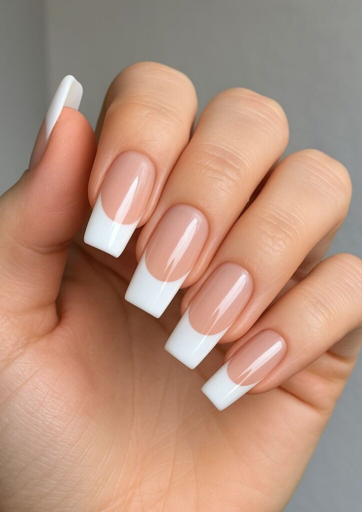 Coffin Nails with French Tips