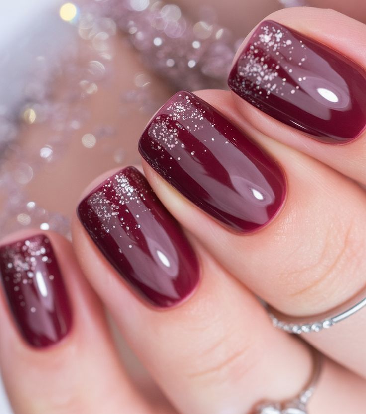 Burgundy Glitter Fade