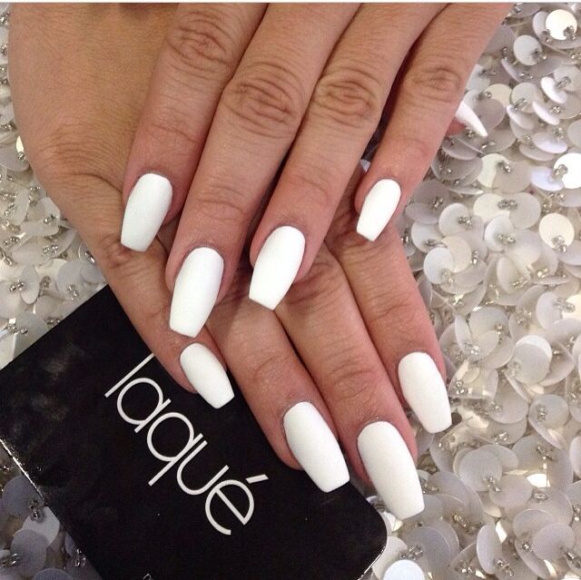 Matte White Nails