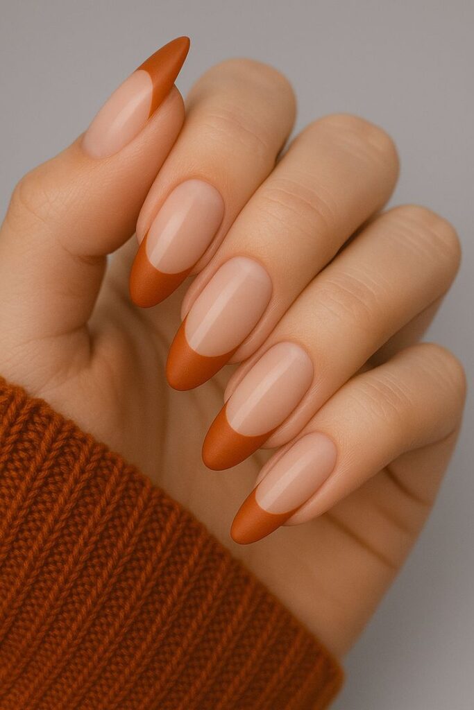 Burnt Orange and Nude Tips
