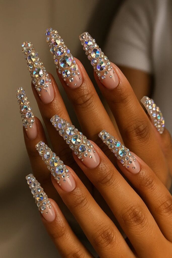 Rhinestone Baddie Nails