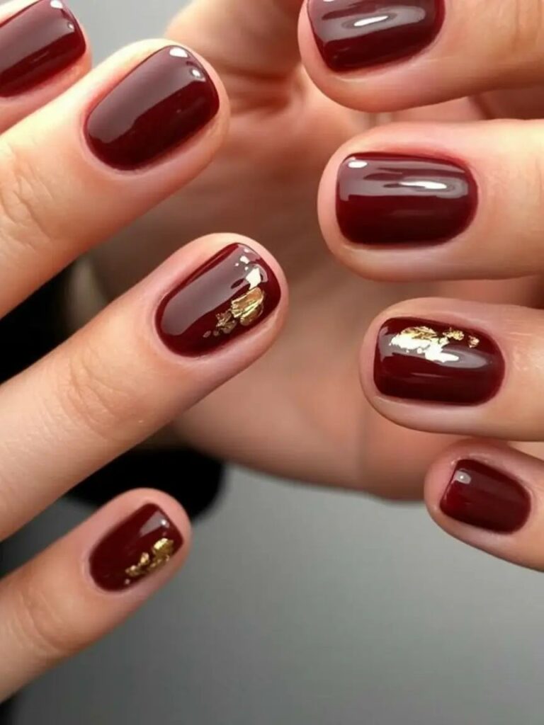 Burgundy with Gold Foil Accent