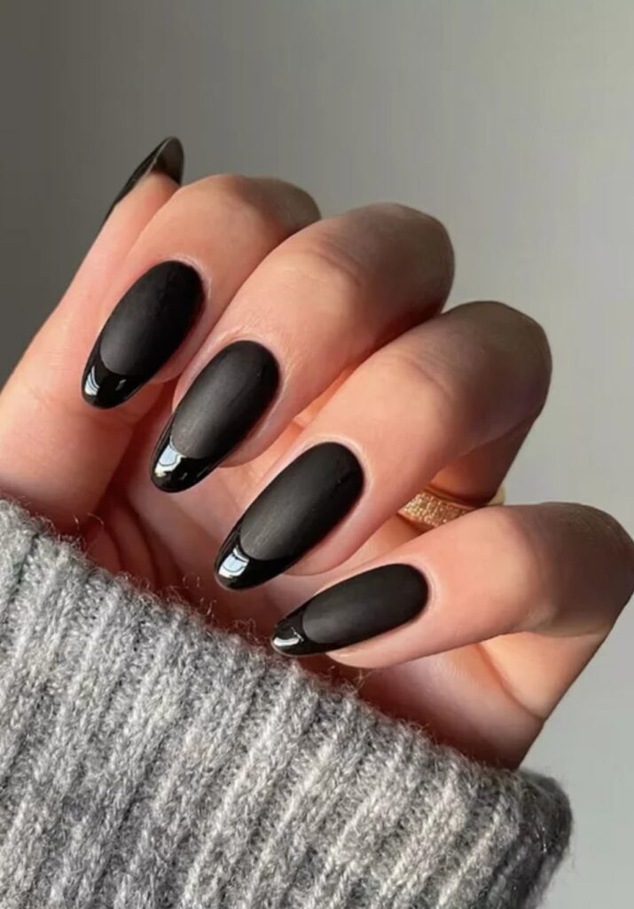 Matte Black French Tips