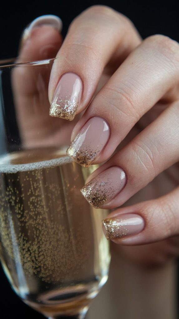 Gold Glitter Tips