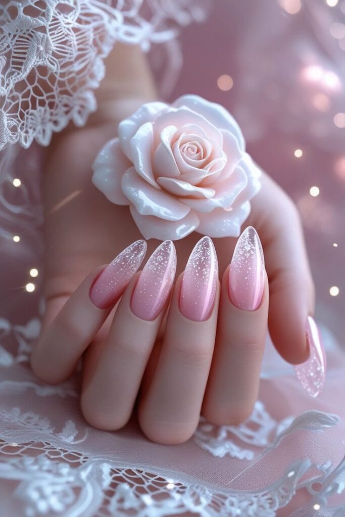 Frosted Rose Nails