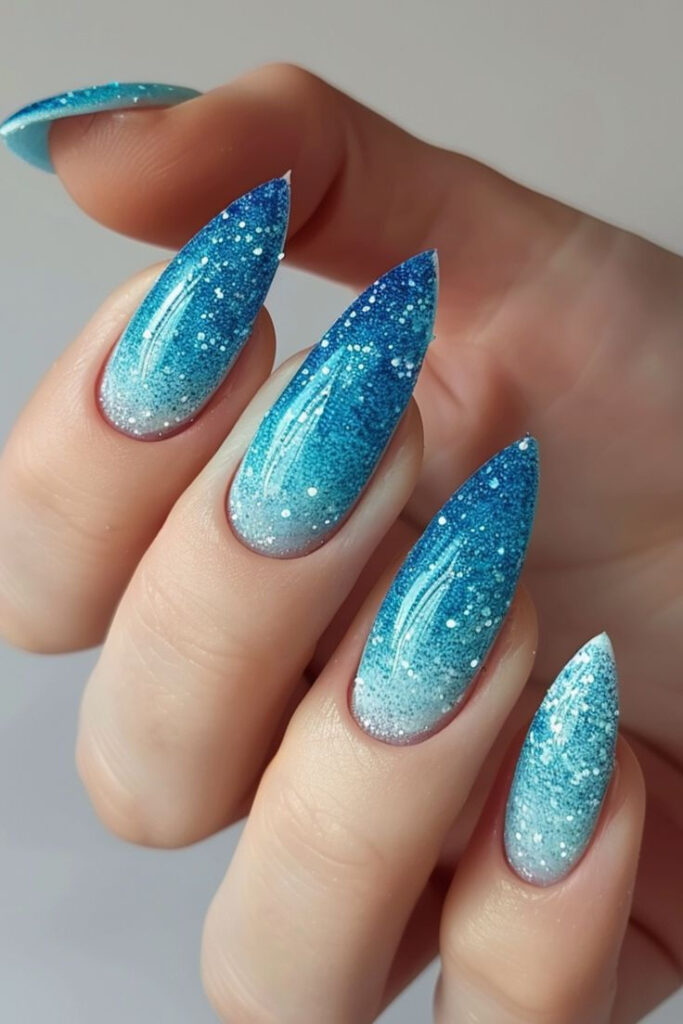 Frosted Glitter Nails
