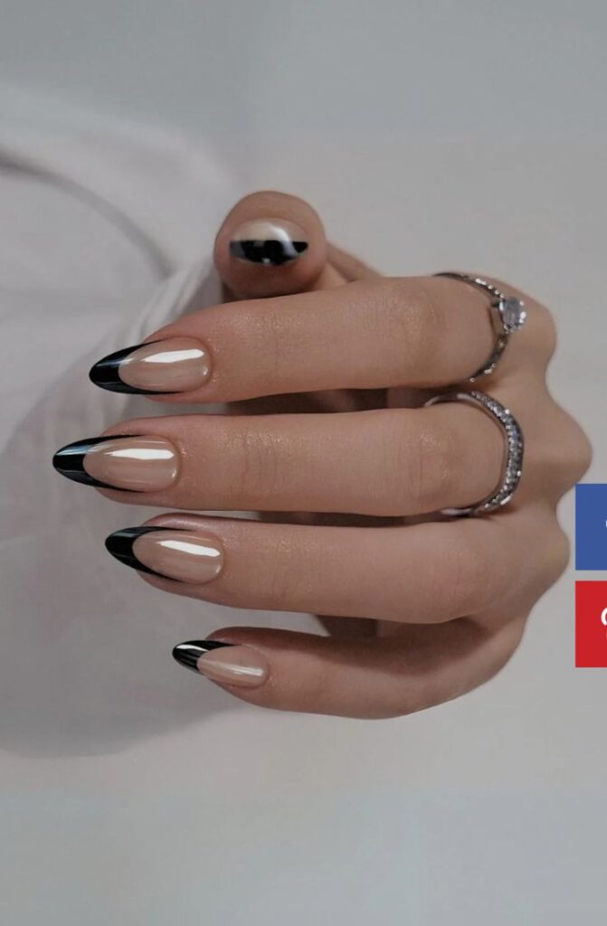 Black Chrome French Tips
