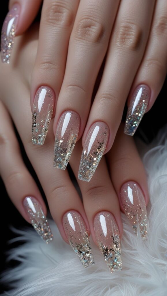 Clear Nails with Designs