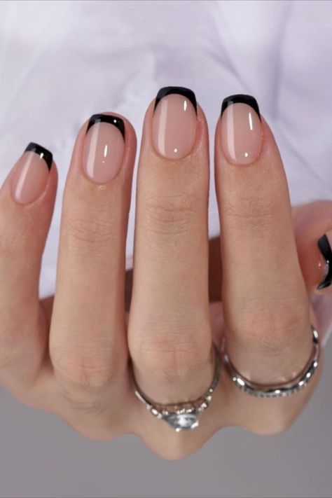 Short Black French Tips