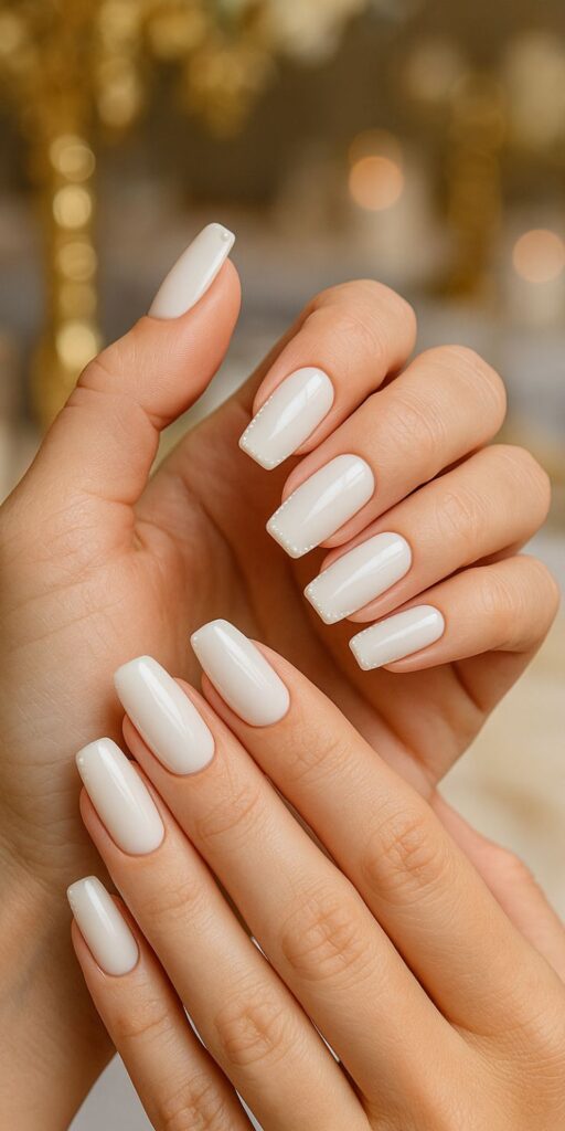 Pure White Minimal Nails
