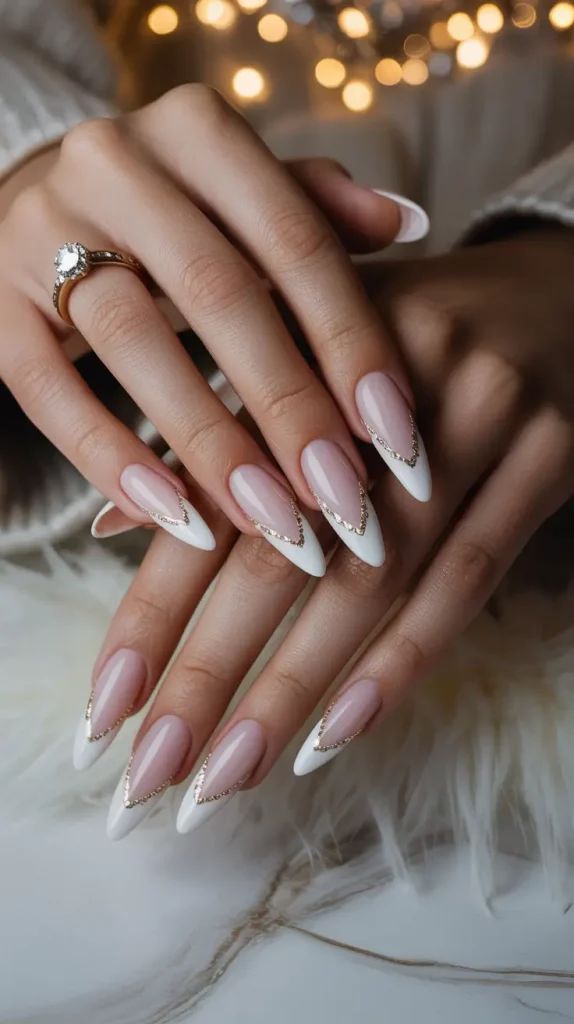 White French Tips With a Winter Twist