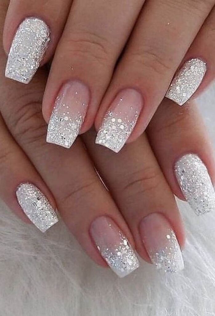 White Glitter Tips