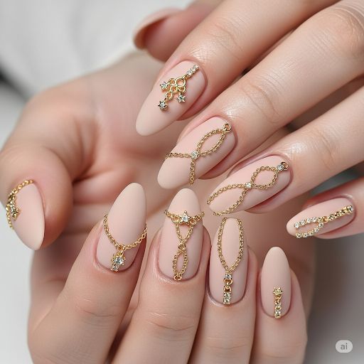 Fine Chain Detail Nails