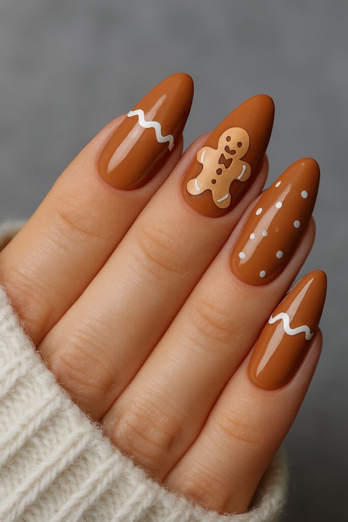 Gingerbread Cookie Nails