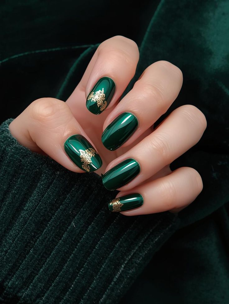 Dark Green with Gold Foil