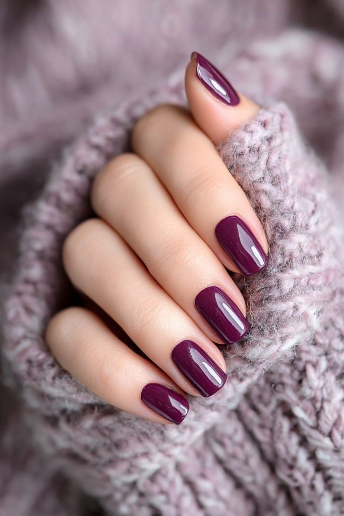 Muted Plum Winter Nails
