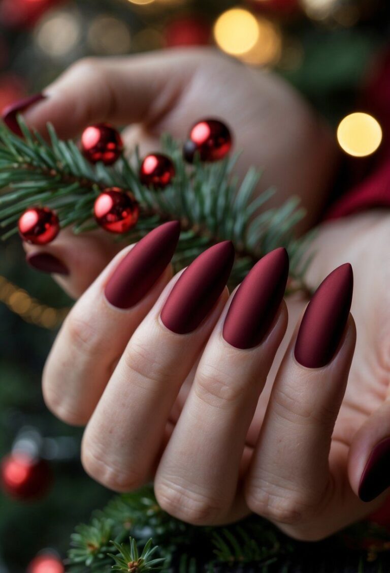 December Almond Nails