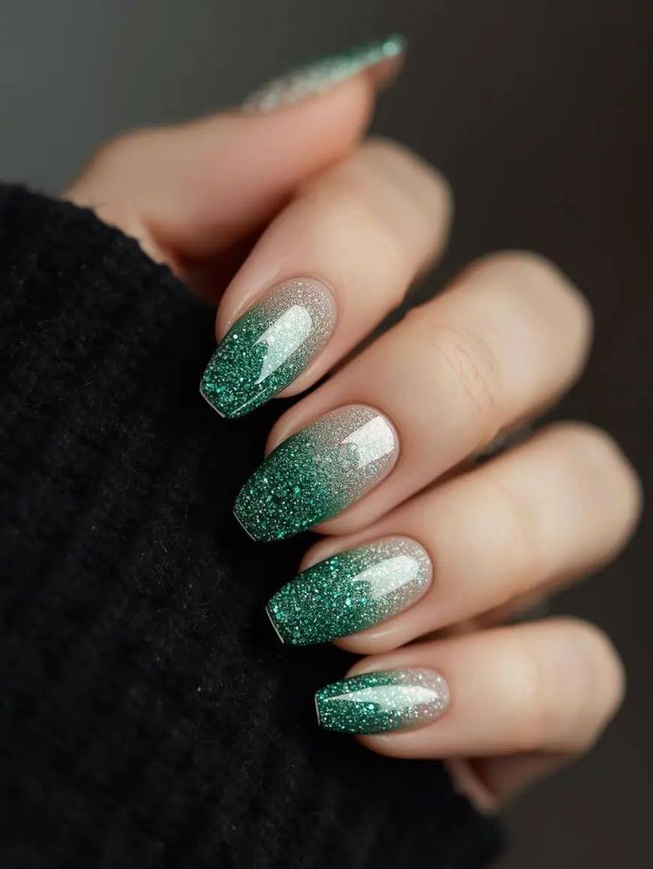 Green Glitter Ombre