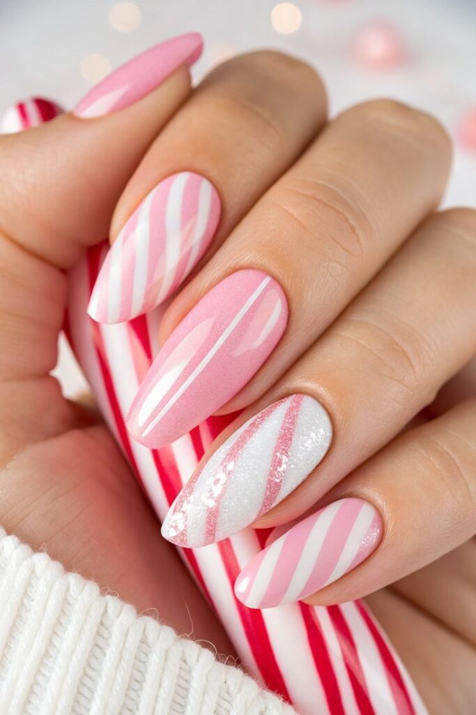 Candy Cane Stripe Nails