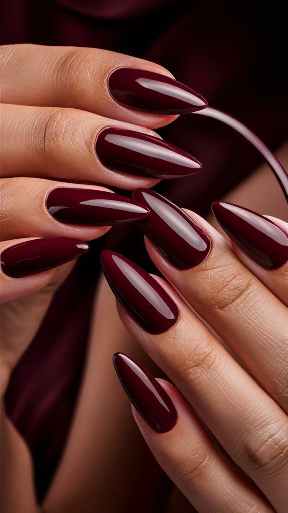 Dark Cabernet Red Nails
