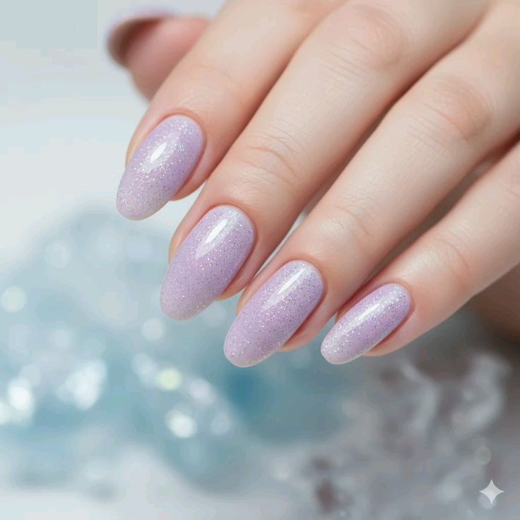 Icy Lavender Winter Nails