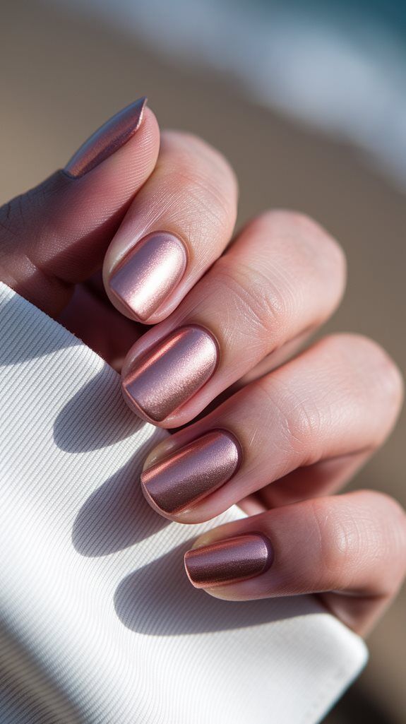 Rose Gold Short Nails