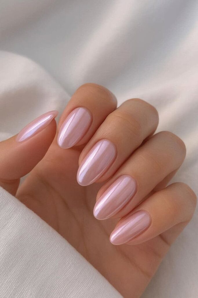 Soft Chrome Pink Nails