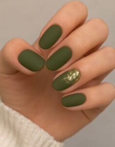 Olive Green Matte with Accent Stone