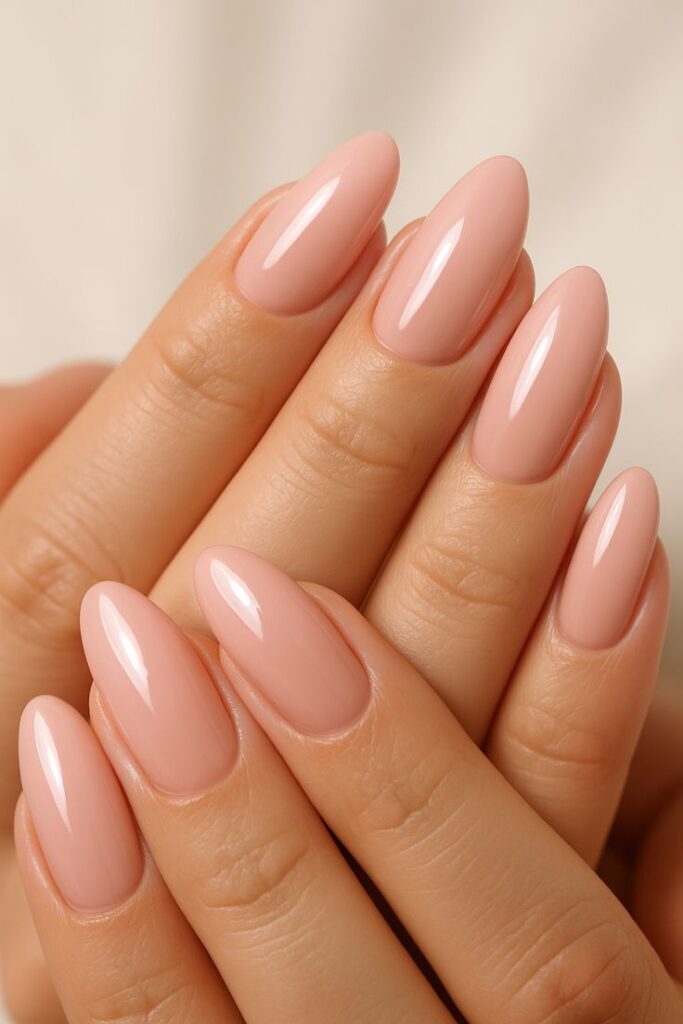 Soft Blush Almond Nails