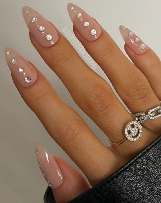 Crystal Line Accent Nails
