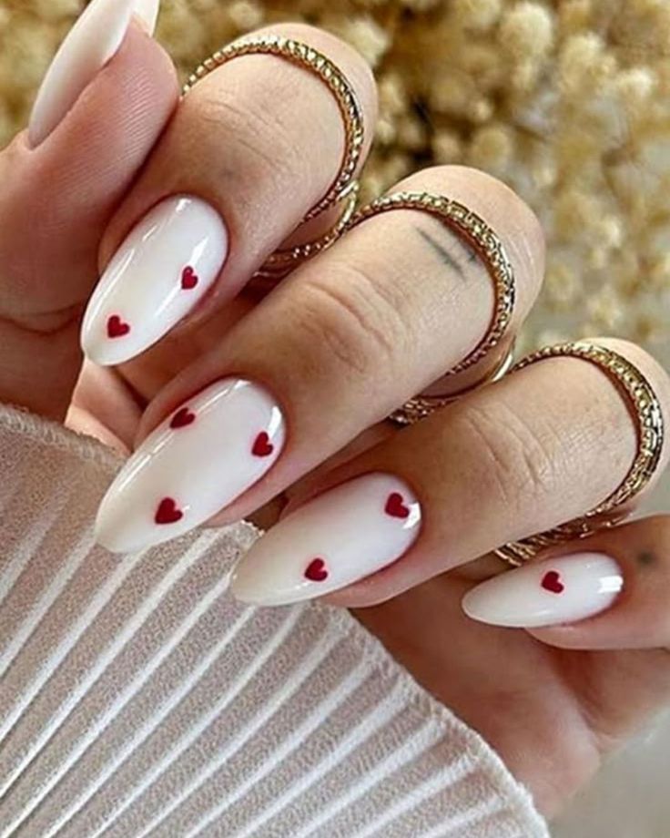 Soft White Valentine Nails