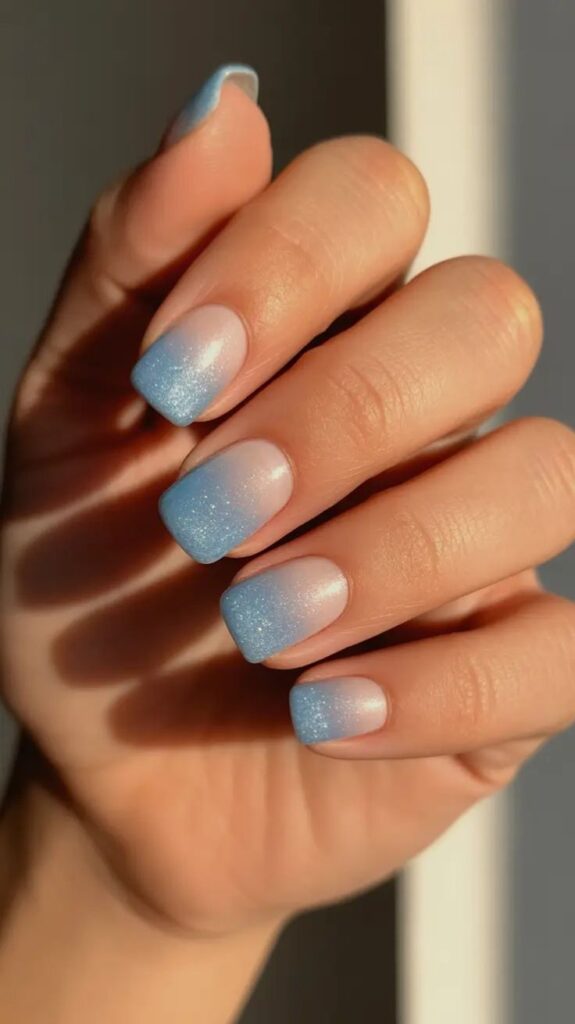 Frosted Blush Short Nails
