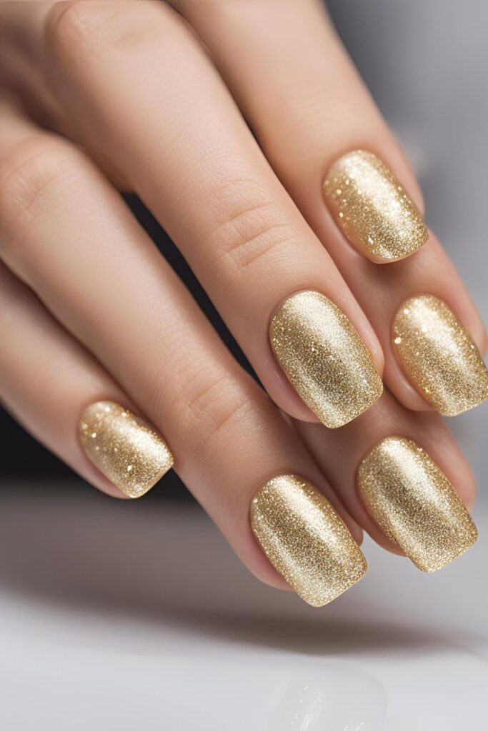 Soft Gold Sheen Nails