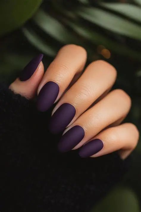 Deep Plum Matte Nails
