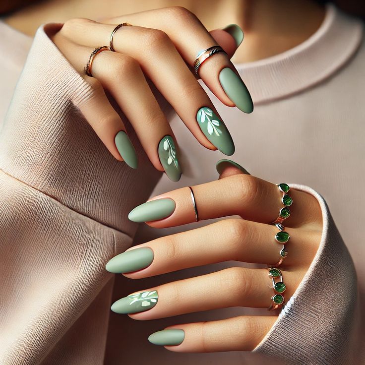 Sage Botanical Minimalism With Glossy Depth